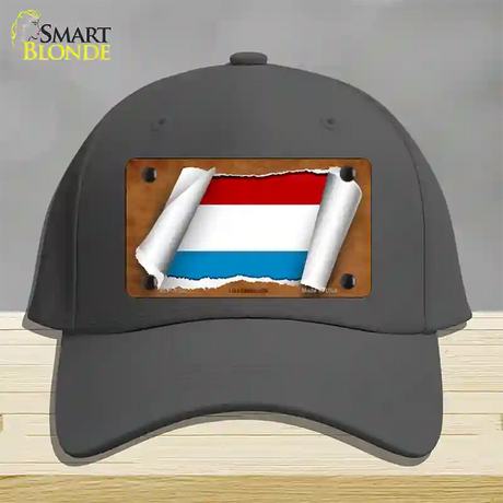 Luxemboury Flag Scroll Novelty License Plate Hat Cotton / Charcoal