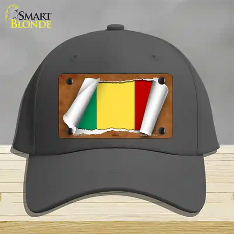 Mali Flag Scroll Novelty License Plate Hat Cotton / Charcoal