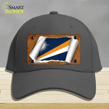 Marshall Islands Flag Scroll Novelty License Plate Hat Cotton / Charcoal