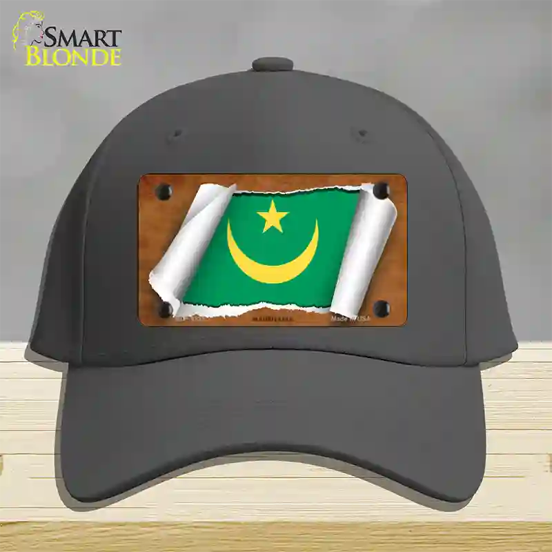 Mauritania Flag Scroll Novelty License Plate Hat Cotton / Charcoal