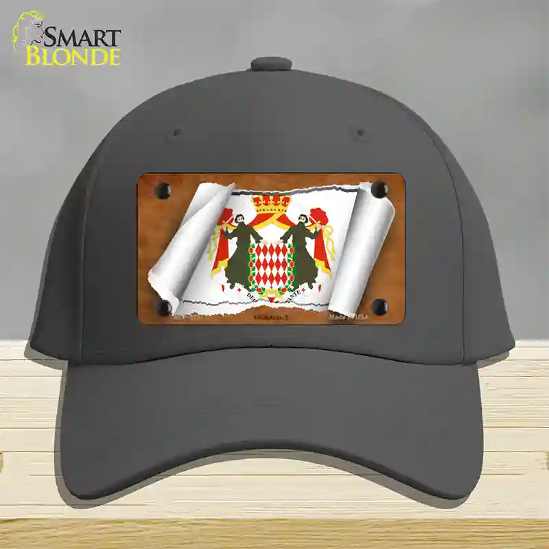 Monaco-S Flag Scroll Novelty License Plate Hat Cotton / Charcoal