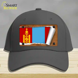 Mongolia Flag Scroll Novelty License Plate Hat Cotton / Charcoal