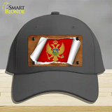 Montenegro Flag Scroll Novelty License Plate Hat Cotton / Charcoal