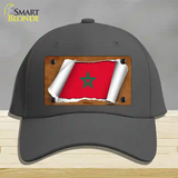 Morocco Flag Scroll Novelty License Plate Hat Cotton / Charcoal