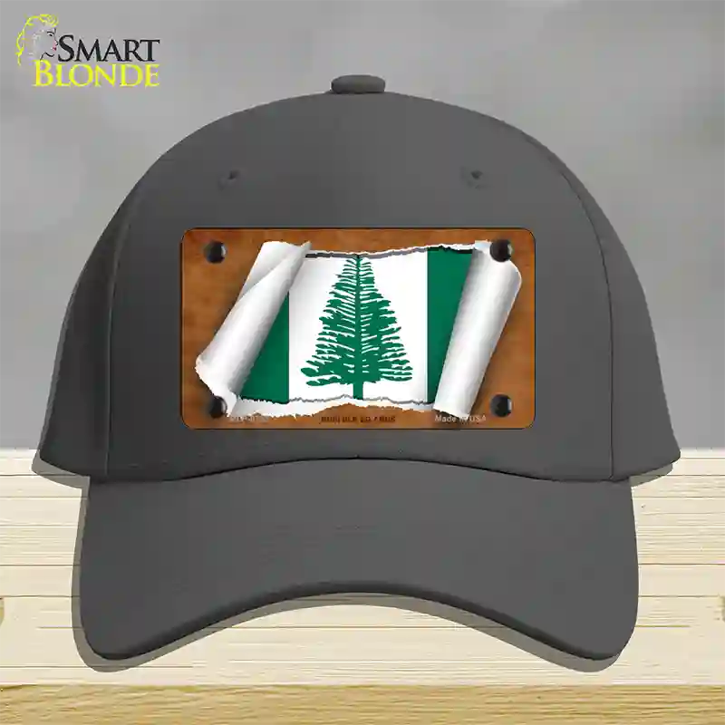 Norfolk Islands Flag Scroll Novelty License Plate Hat Cotton / Charcoal