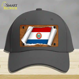 Paraguay-OBV Flag Scroll Novelty License Plate Hat Cotton / Charcoal