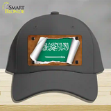 Saudi Arabia Flag Scroll Novelty License Plate Hat Cotton / Charcoal