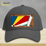 Seychelles Flag Scroll Novelty License Plate Hat Cotton / Charcoal