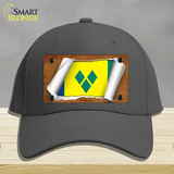 St Vincent Flag Scroll Novelty License Plate Hat Cotton / Charcoal