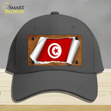 Tunisia Flag Scroll Novelty License Plate Hat Cotton / Charcoal