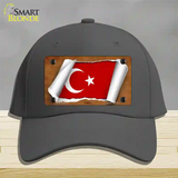 Turkey Flag Scroll Novelty License Plate Hat Cotton / Charcoal