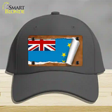 Tuvalu Flag Scroll Novelty License Plate Hat Cotton / Charcoal