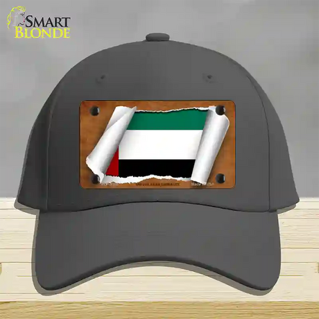 United Arab Emirates Flag Scroll Novelty License Plate Hat Cotton / Charcoal