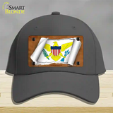 Virgin Islands US Flag Scroll Novelty License Plate Hat Cotton / Charcoal