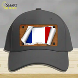 France Flag Scroll Novelty License Plate Hat Cotton / Charcoal