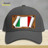 Italy Flag Scroll Novelty License Plate Hat Cotton / Charcoal