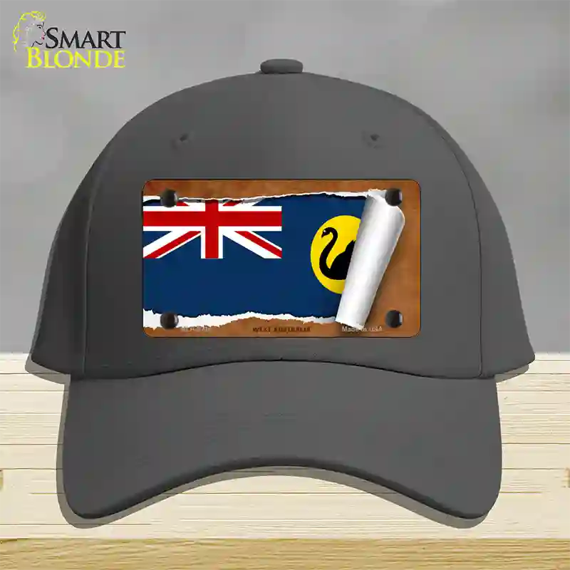 West Australia Flag Scroll Novelty License Plate Hat Cotton / Charcoal