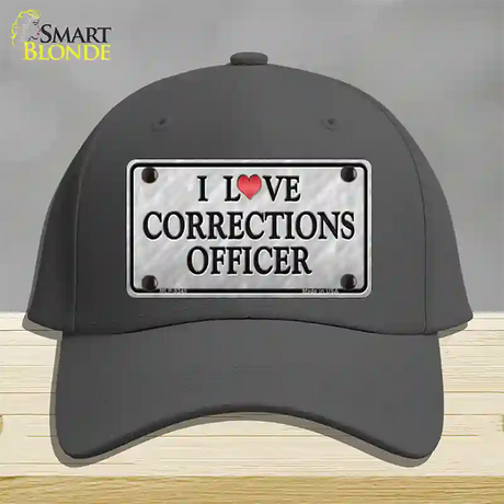 I Love Corrections Officer Novelty License Plate Hat Cotton / Charcoal