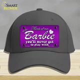 Barbie Never Play Novelty License Plate Hat Cotton / Charcoal