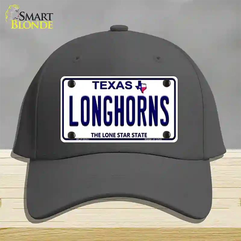 Longhorn Texas Novelty License Plate Hat Cotton / Charcoal