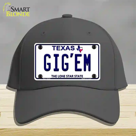 Gigem Texas Novelty License Plate Hat Cotton / Charcoal