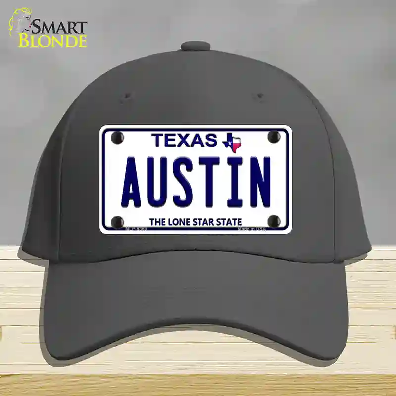 Austin Texas Novelty License Plate Hat Cotton / Charcoal