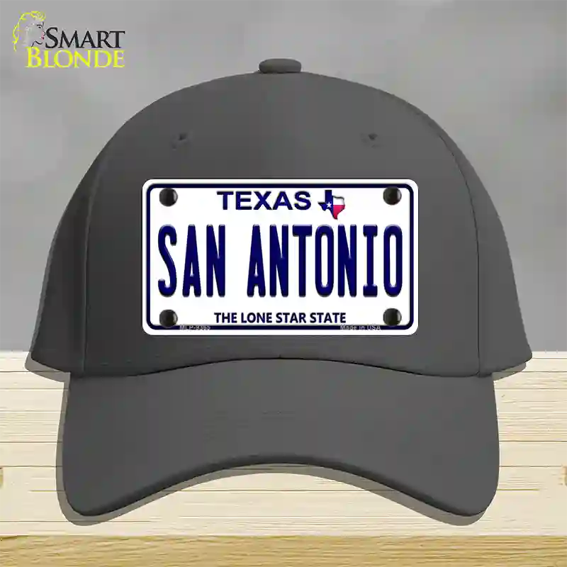 San Antonio Texas Novelty License Plate Hat Cotton / Charcoal