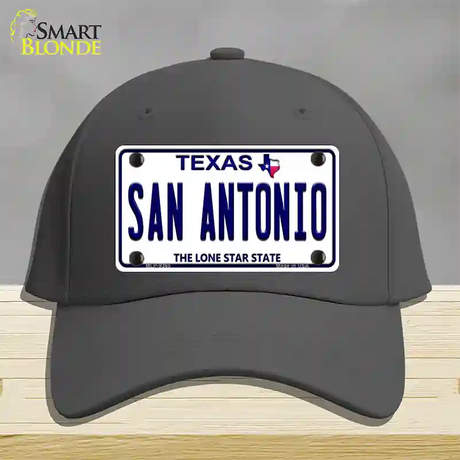 San Antonio Texas Novelty License Plate Hat Cotton / Charcoal