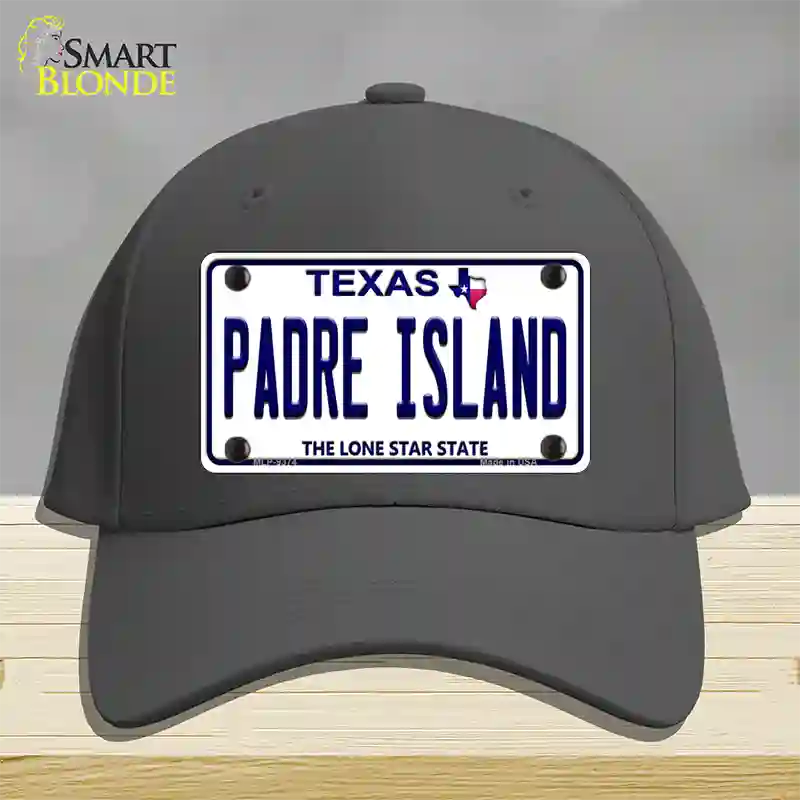 Padre Island Texas Novelty License Plate Hat Cotton / Charcoal