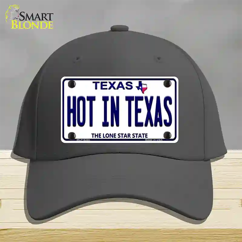 Hot in Texas Novelty License Plate Hat Cotton / Charcoal