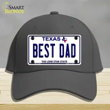 Best Dad Texas Novelty License Plate Hat Cotton / Charcoal