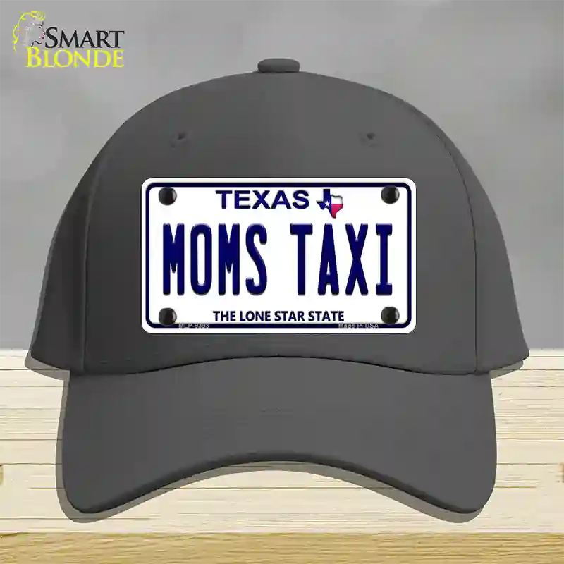 Moms Taxi Texas Novelty License Plate Hat Cotton / Charcoal