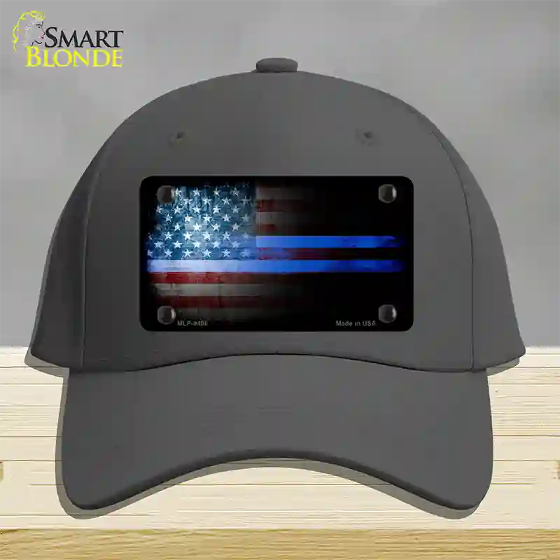 American Flag Police Novelty License Plate Hat Cotton / Charcoal