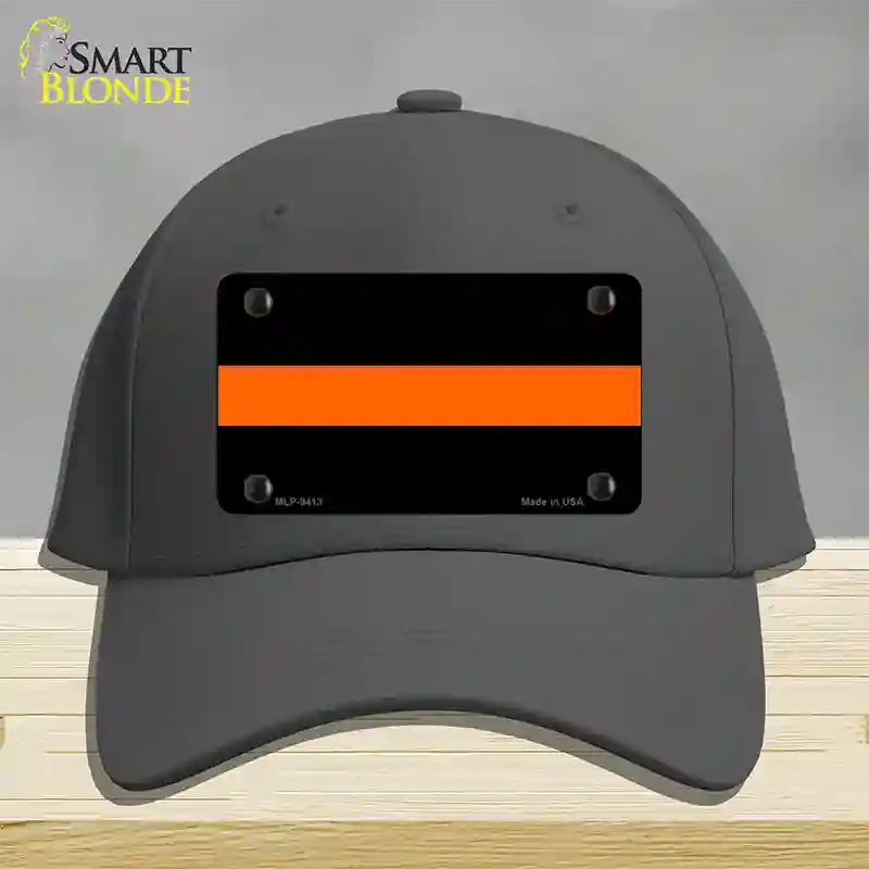 Thin Orange Line Novelty License Plate Hat Cotton / Charcoal