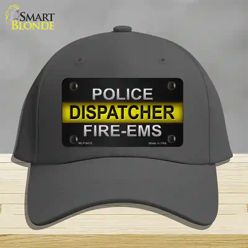 Police / Dispatcher / Fire- EMS Novelty License Plate Hat Cotton / Charcoal