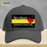 My Heart Answers Every Call Novelty License Plate Hat Cotton / Charcoal