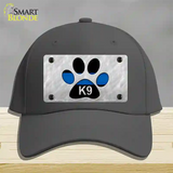 Thin Blue Line Paw K-9 Novelty License Plate Hat Cotton / Charcoal