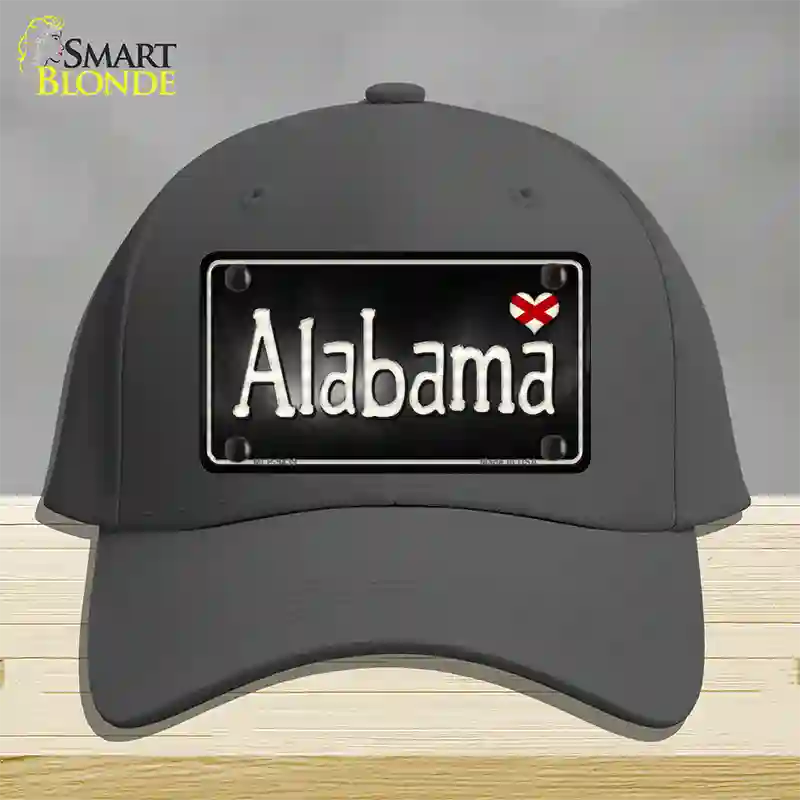 Alabama Flag Script Novelty License Plate Hat Cotton / Charcoal