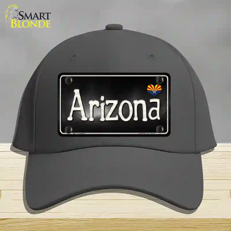 Arizona Flag Script Novelty License Plate Hat Cotton / Charcoal