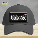 Colorado Flag Script Novelty License Plate Hat Cotton / Charcoal