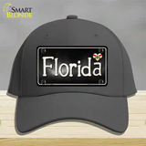 Florida Flag Script Novelty License Plate Hat Cotton / Charcoal