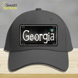 Georgia Flag Script Novelty License Plate Hat Cotton / Charcoal