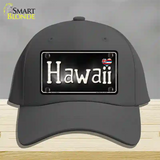 Hawaii Flag Script Novelty License Plate Hat Cotton / Charcoal