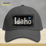 Idaho Flag Script Novelty License Plate Hat Cotton / Charcoal