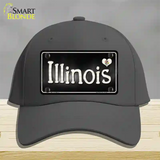 Illinois Flag Script Novelty License Plate Hat Cotton / Charcoal