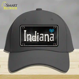 Indiana Flag Script Novelty License Plate Hat Cotton / Charcoal