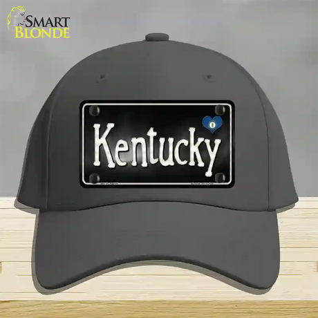 Kentucky Flag Script Novelty License Plate Hat Cotton / Charcoal