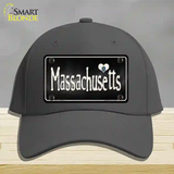 Massachusetts Flag Script Novelty License Plate Hat Cotton / Charcoal