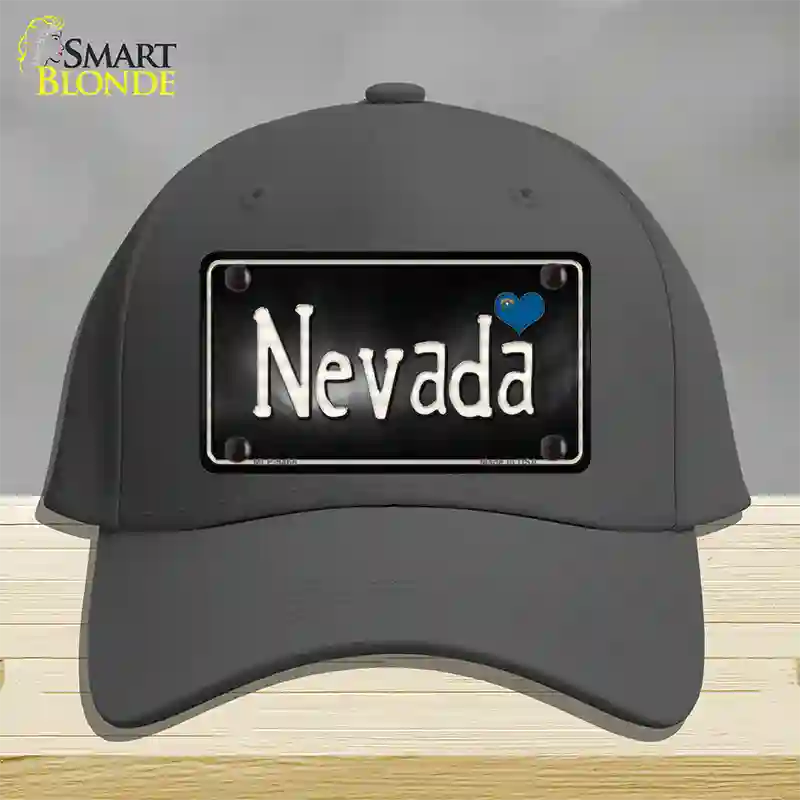 Nevada Flag Script Novelty License Plate Hat Cotton / Charcoal