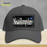 New Hampshire Flag Script Novelty License Plate Hat Cotton / Charcoal